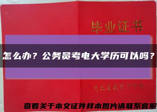 怎么辦？公務員考電大學歷可以嗎？縮略圖