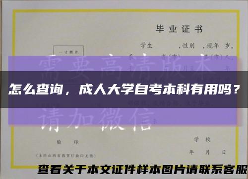 怎么查詢，成人大學自考本科有用嗎？縮略圖