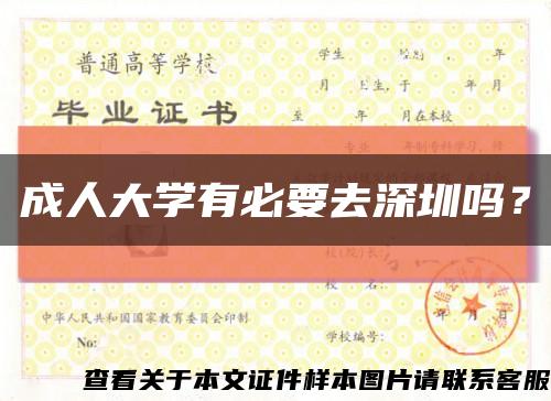 成人大學有必要去深圳嗎？縮略圖