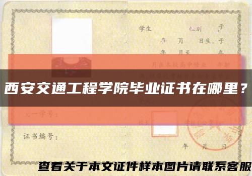 西安交通工程學院畢業證書在哪里？縮略圖