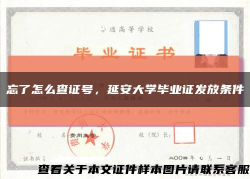 忘了怎么查證號，延安大學畢業證發放條件縮略圖