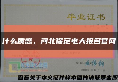 什么質感，河北保定電大報名官網縮略圖