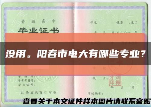 沒用。陽春市電大有哪些專業？縮略圖