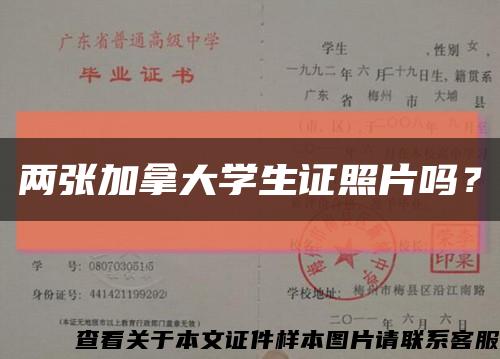 兩張加拿大學生證照片嗎？縮略圖