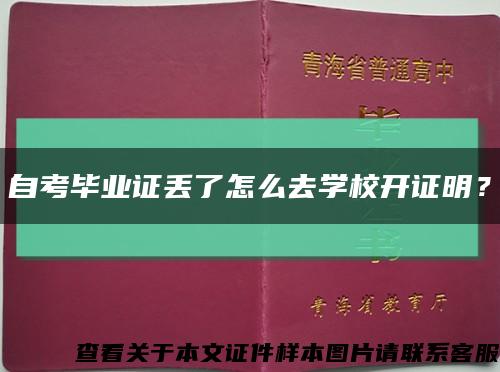 自考畢業證丟了怎么去學校開證明？縮略圖