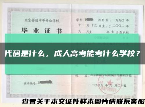 代碼是什么，成人高考能考什么學校？縮略圖