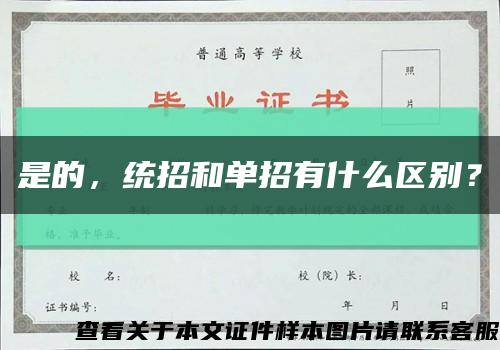 是的，統招和單招有什么區別？縮略圖