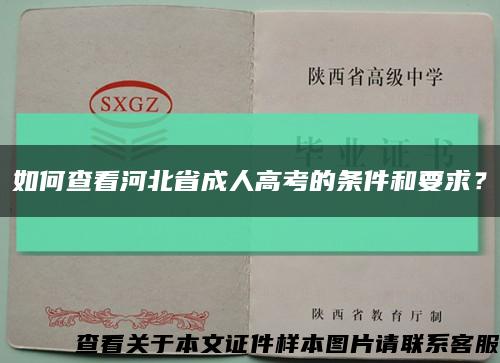 如何查看河北省成人高考的條件和要求？縮略圖