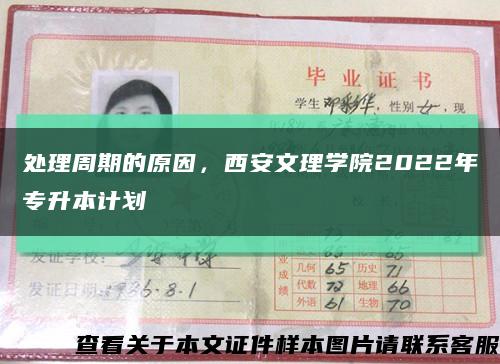 處理周期的原因，西安文理學院2022年專升本計劃縮略圖