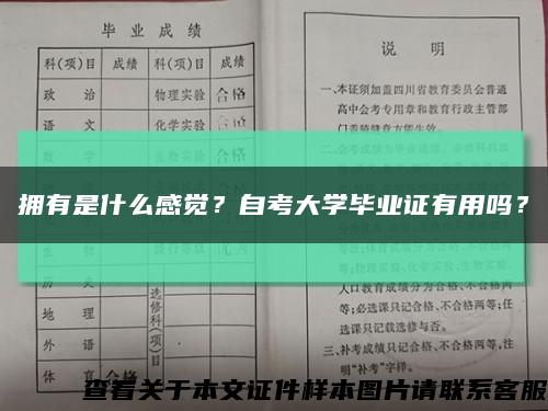 擁有是什么感覺？自考大學畢業證有用嗎？縮略圖