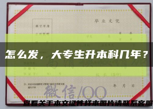 怎么發，大專生升本科幾年？縮略圖