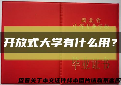 開放式大學有什么用？縮略圖