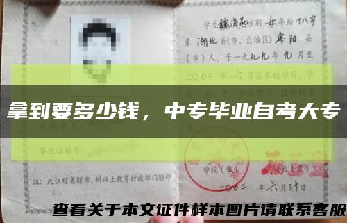 拿到要多少錢，中專畢業自考大?？s略圖