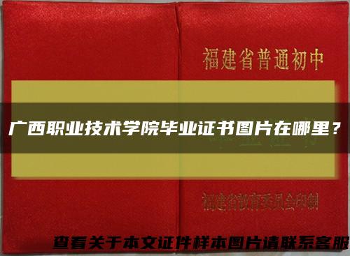 廣西職業技術學院畢業證書圖片在哪里？縮略圖