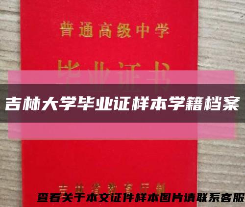 吉林大學畢業證樣本學籍檔案縮略圖