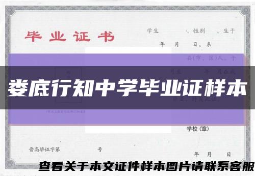 婁底行知中學畢業證樣本縮略圖