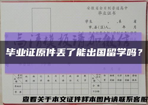 畢業證原件丟了能出國留學嗎？縮略圖