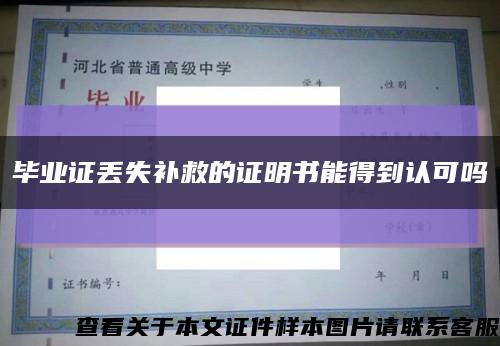 畢業證丟失補救的證明書能得到認可嗎縮略圖