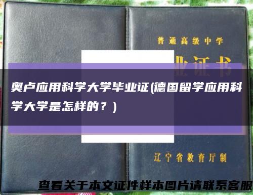 奧盧應用科學大學畢業證(德國留學應用科學大學是怎樣的？)縮略圖