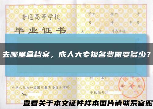 去哪里拿檔案，成人大專報名費需要多少？縮略圖