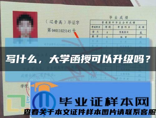 寫什么，大學函授可以升級嗎？縮略圖