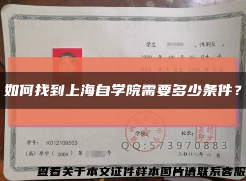 如何找到上海自學院需要多少條件？縮略圖