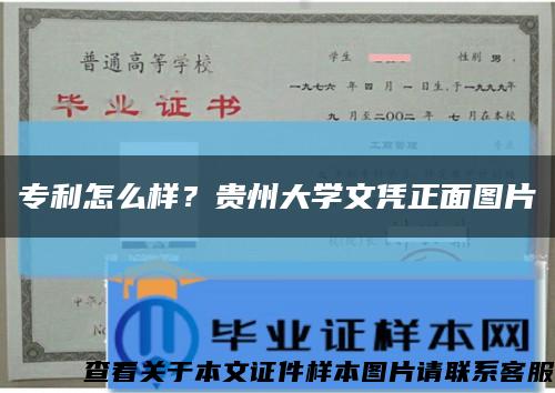 專利怎么樣？貴州大學文憑正面圖片縮略圖
