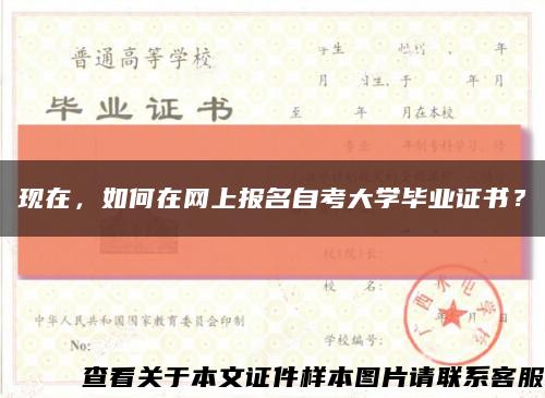 現在，如何在網上報名自考大學畢業證書？縮略圖