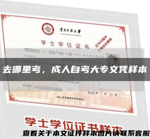 去哪里考，成人自考大專文憑樣本縮略圖
