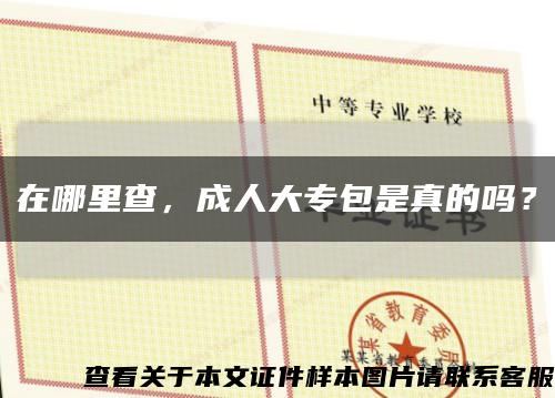 在哪里查，成人大專包是真的嗎？縮略圖