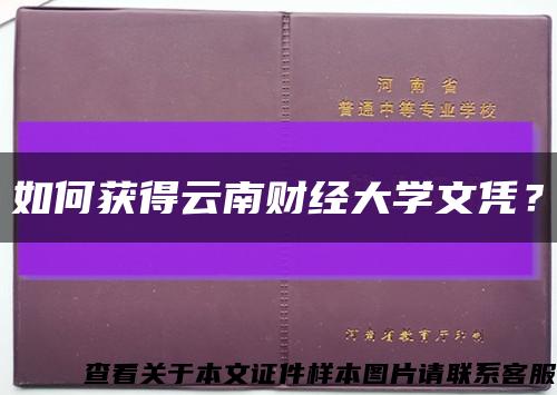 如何獲得云南財經大學文憑？縮略圖