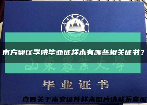 南方翻譯學院畢業證樣本有哪些相關證書？縮略圖