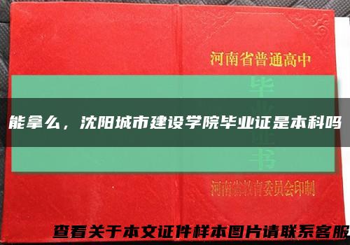 能拿么，沈陽城市建設學院畢業證是本科嗎縮略圖