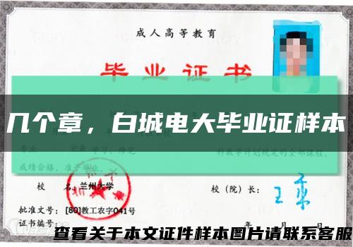 幾個章，白城電大畢業證樣本縮略圖