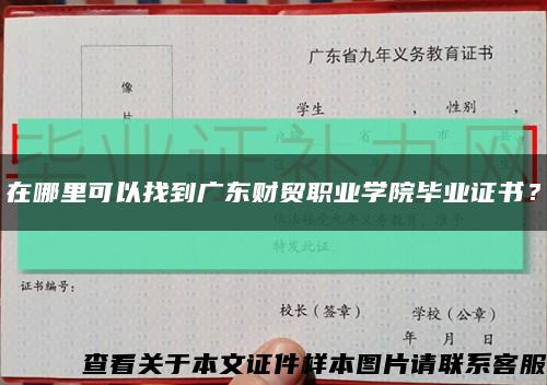 在哪里可以找到廣東財貿職業學院畢業證書？縮略圖