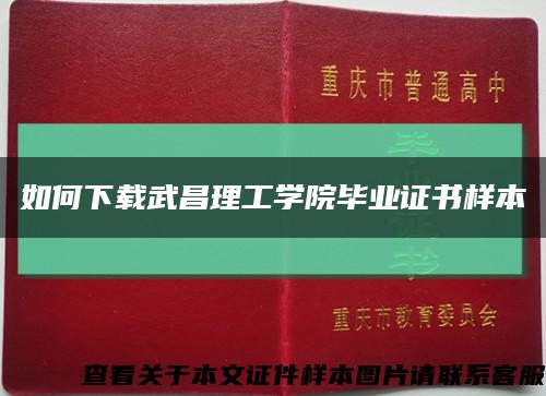 如何下載武昌理工學院畢業證書樣本縮略圖