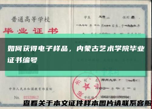 如何獲得電子樣品，內蒙古藝術學院畢業證書編號縮略圖