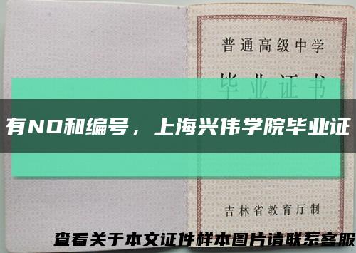 有NO和編號，上海興偉學院畢業證縮略圖