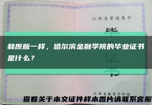 和原版一樣，哈爾濱金融學院的畢業證書是什么？縮略圖