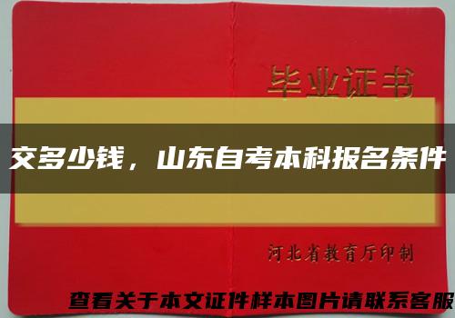 交多少錢，山東自考本科報名條件縮略圖