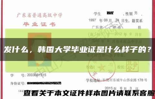 發什么，韓國大學畢業證是什么樣子的？縮略圖