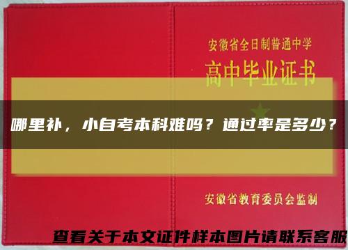哪里補，小自考本科難嗎？通過率是多少？縮略圖