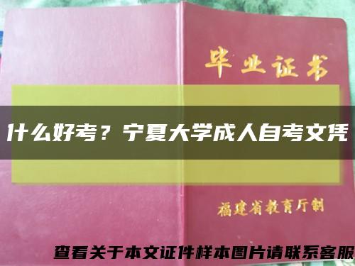 什么好考？寧夏大學成人自考文憑縮略圖
