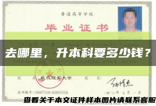 去哪里，升本科要多少錢？縮略圖
