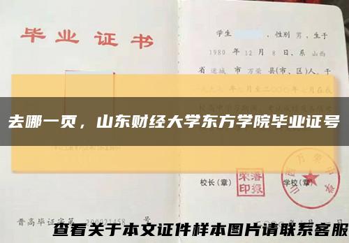 去哪一頁，山東財經大學東方學院畢業證號縮略圖