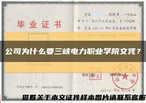 公司為什么要三峽電力職業學院文憑？縮略圖