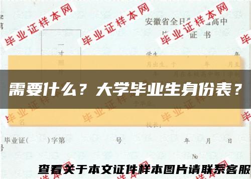 需要什么？大學畢業生身份表？縮略圖