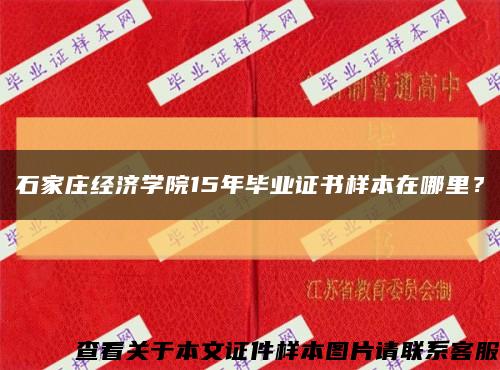 石家莊經濟學院15年畢業證書樣本在哪里？縮略圖