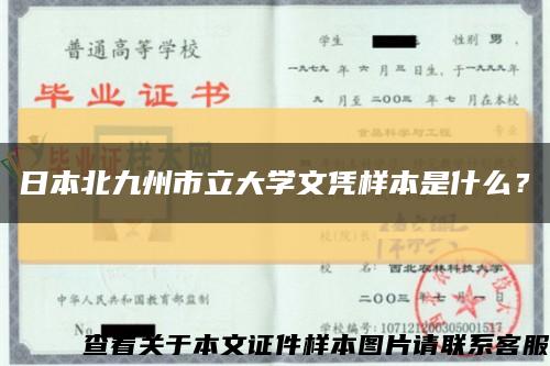日本北九州市立大學文憑樣本是什么？縮略圖