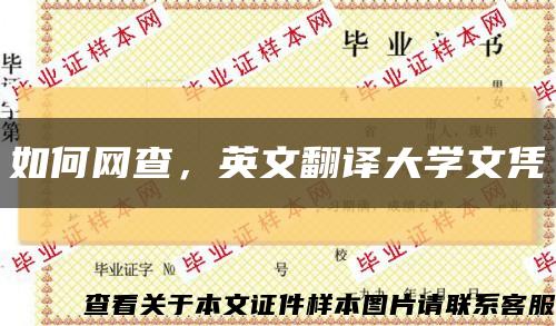如何網查，英文翻譯大學文憑縮略圖
